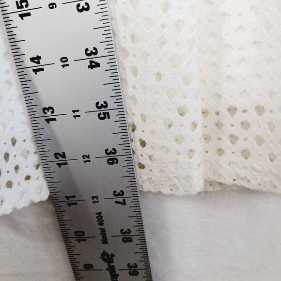 Chaps, Cream Eyelet Dress, Size 12, Sleeveless, Wide Neck, Zip Back - Picture 15 of 16